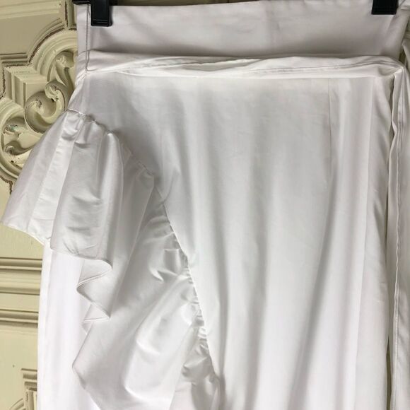 Milly cascade tie midi skirt in white size 0 - Picture 7 of 8